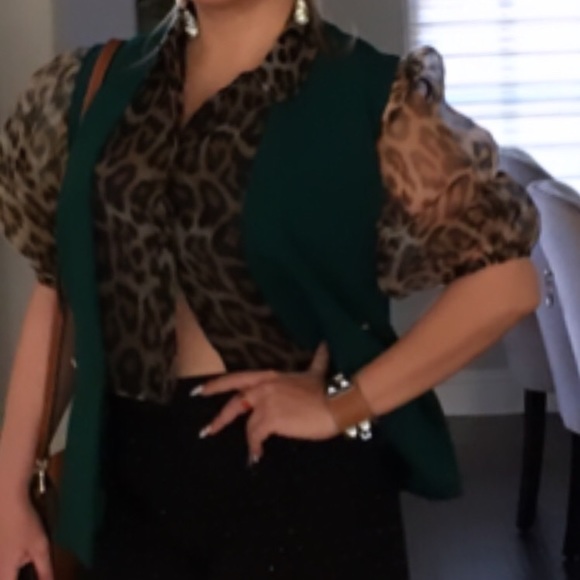 Zara organza wood print blouse - Picture 7 of 7